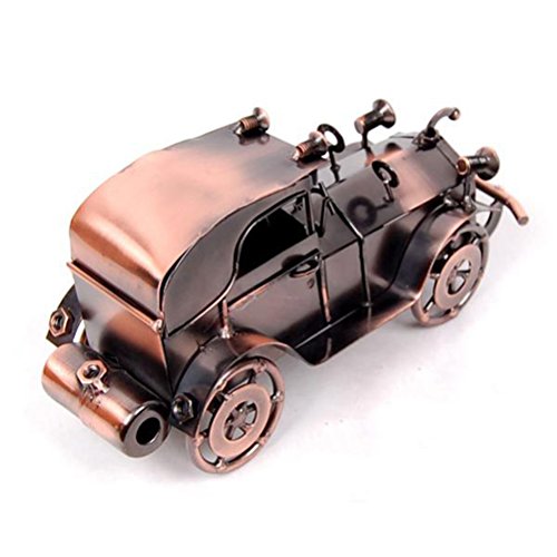 VORCOOL - Modelo de coche de hierro vintage hecho a mano con diseño clásico de vehículos Retro Artesanía coleccionable de hierro para decoración de oficina en casa o escritorio (bronce)