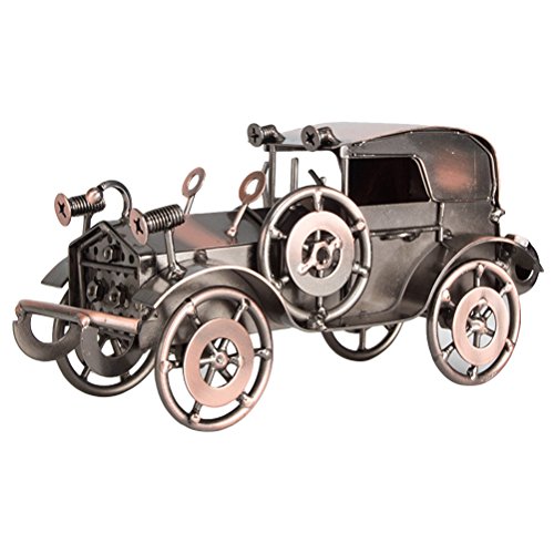 VORCOOL - Modelo de coche de hierro vintage hecho a mano con diseño clásico de vehículos Retro Artesanía coleccionable de hierro para decoración de oficina en casa o escritorio (bronce)