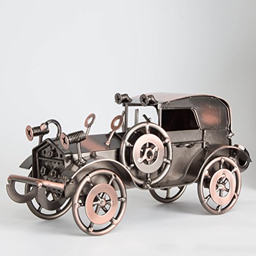VORCOOL - Modelo de coche de hierro vintage hecho a mano con diseño clásico de vehículos Retro Artesanía coleccionable de hierro para decoración de oficina en casa o escritorio (bronce)