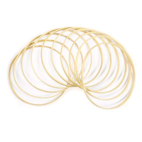 Vosarea 10 Pz 20 cm Diámetro Dream Catcher Anillo Redondo de Madera de Bambú Aro Herramientas del Arte de DIY