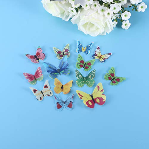 Vosarea Cupcake Toppers, 40pcs Mixed Comestibles Glutinosa Oblea Papel de arroz Pastel de Mariposa Decoraciones para Pasteles Herramientas para Pastel de cumpleaños (Patrón Surtido)