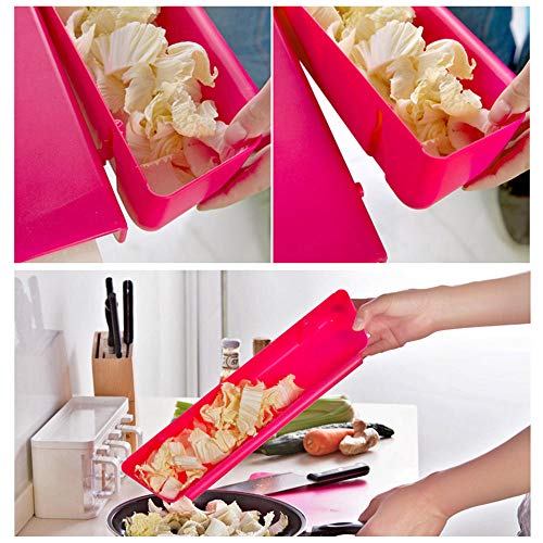Warmwin Tabla de Cortar con Almacenamiento de Verduras Tabla de Cortar de plástico Cocina casera Antideslizante Fruta amasar Panel-Australia_Verde