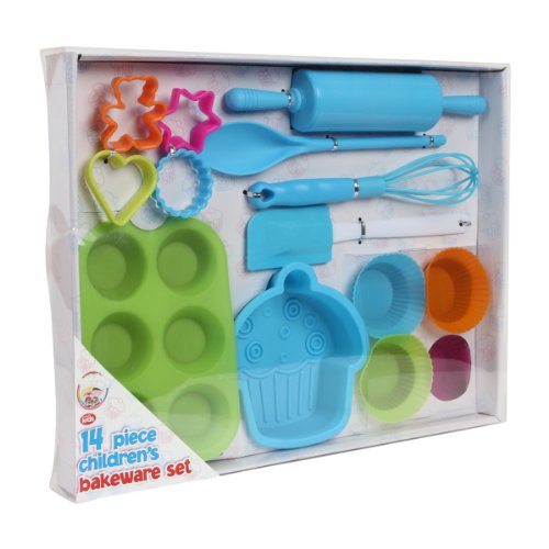 We Can Cook - Conjunto de repostería infantil 14 piezas, caja de regalo azul