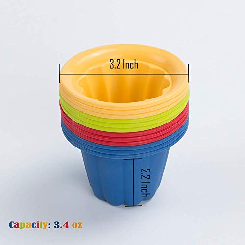 Webake 12 Piezas Moldes Gelatina para Postres Pastel Chocolate Helados Pudines Moldes para Hornear, 4 Colores