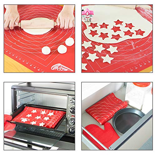 Webake Tapete de Silicona para Hornear y Amasar 70 x 50 cm Silicona de Grado Alimentario