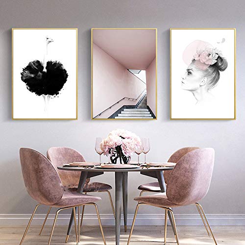 WEDSA Lienzo Pintura Mural Arte de la Pared Lienzo Decoración nórdica Imagen Carteles e Impresiones Sala de Estar Decoración Moderna para el hogar 30x40cmx3 Sin Marco