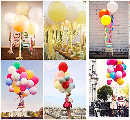 WENTS Globos Grandes 90 cm de látex Globos de Colores para Fiesta cumpleaños Bodas Bautizo graduación Navidad Carnaval Celebraciones 10 Piezas