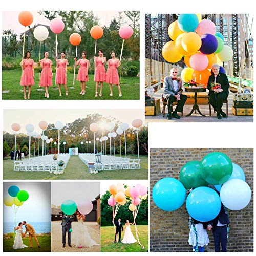 WENTS Globos Grandes 90 cm de látex Globos de Colores para Fiesta cumpleaños Bodas Bautizo graduación Navidad Carnaval Celebraciones 10 Piezas