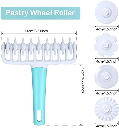 WENTS Rodillo de plástico para Rombos Herramienta de panadería de Cocina Panaderia Masa de Tarta Craft Entramado Hojaldre Cortador Roller Pasteles de la Galleta del Cortador del Enrejado 37PCS
