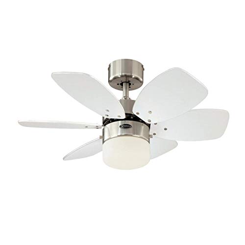Westinghouse Flora Royale Ventilador de Techo E27, 60 W, Cromo Satinado