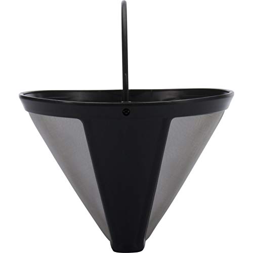 Westmark 24432260 - Filtro de café permanente, para 8-12 tazas de café, tamaño de filtro 4, con malla de acero inoxidable, plástico, negro / plateado