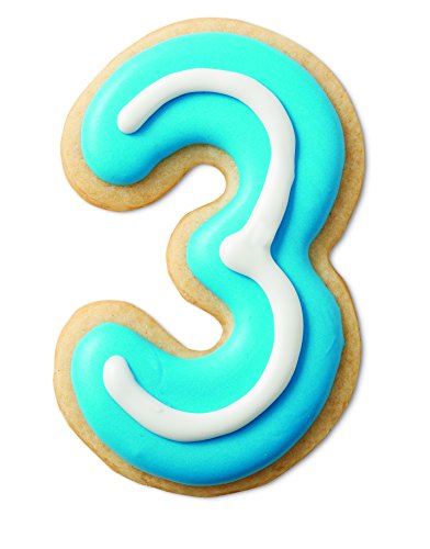 Wilton Pack de 50 cortadores de Galletas, diseño de Letras y números, Rojo, Amarillo y Azul, Centimeters