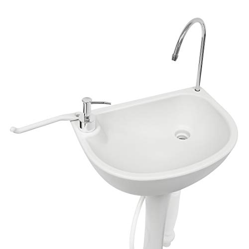 WISAMIC Lavamanos portátil - Lavado de Manos Saneamiento con Ruedas Lavamanos Lavamanos