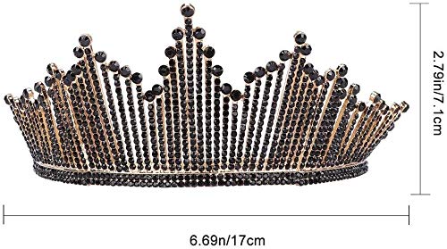 WLYX Negro Barroco Corona del Rhinestone Tiara Nupcial del Desfile de Fin de Curso de la Boda de la aleación postizo