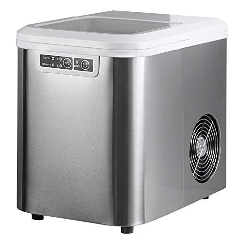 WOLTU Máquina para Hacer Hielo,Silenciosa 120W Máquina de Hacer Cubitos de Hielo 15KG/24H Fabricadora de Cubitos 2.2L Ice Maker Plata EM01sb