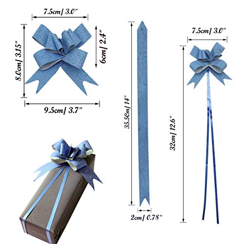 Woohome 80 Pz Lazos Regalos Grandes y 1 Rollo de Puntos de Pegamento, Lazos de Cinta de Regalo Ideal para Navidad, Bodas, Fiestas, Decoración del Día de San Valentín y Envoltura de Regalos de