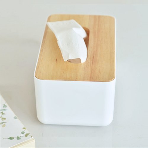 WOVELOT Caja de panuelos de Madera de Estilo Europeo Contenedor de Tejido casero Funda de panuelo para Toallas para la Decoracion del hogar de Oficina