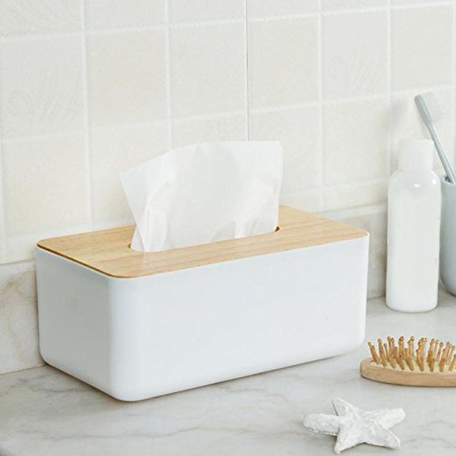 WOVELOT Caja de panuelos de Madera de Estilo Europeo Contenedor de Tejido casero Funda de panuelo para Toallas para la Decoracion del hogar de Oficina
