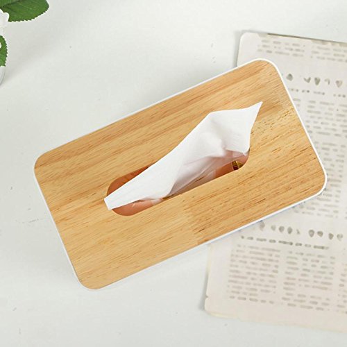 WOVELOT Caja de panuelos de Madera de Estilo Europeo Contenedor de Tejido casero Funda de panuelo para Toallas para la Decoracion del hogar de Oficina