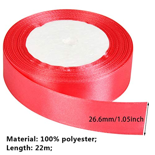 WOWOSS 12 Colores Cinta de Raso Doble Cara de 25 mm x 22 m, Rollo de Cinta tejida de Color para Decoración de Regalo Cajas Flores Boda Navidad