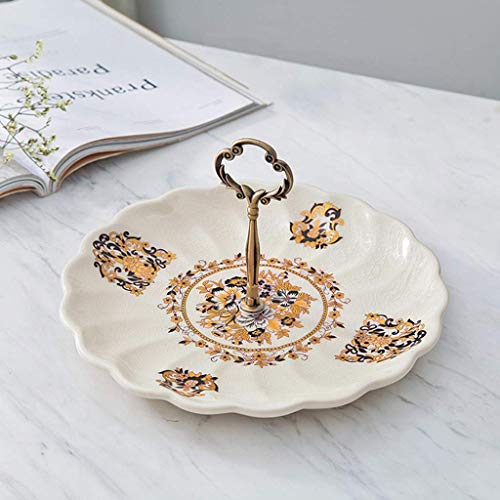WQF Plato de Fruta de cerámica, diseño de grieta de Hielo del Plato de Postre, Desmontable y Usado por Separado (Tamaño: 25 CM Veces; 13 CM) (Tamaño: 25 CM Veces; 13 CM)