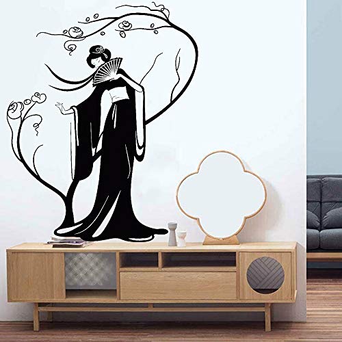 wZUN Calcomanías de Pared de Mujer Japonesa Geisha Hermoso árbol Vinilo Pegatinas para Sala de Estar Artista decoración del hogar Dormitorio 50X39cm