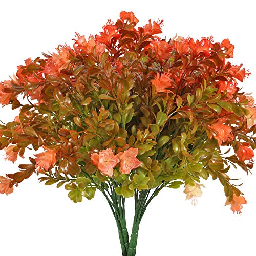 XHXSTORE 4pcs Flores Artificiales Exterior Interior Flores Plastico Plantas Artificiales Decorativas Arbusto para Jarrones Boda Fiesta Patio Jardinera Balcon Cocina Ventana Terraza Hogar Maceta