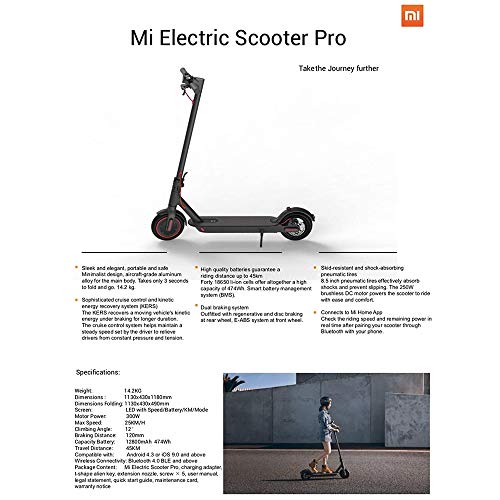 Xiaomi Mi Electric Scooter Pro - FBC4015GL - Negro - 25 km/h - 45km de autonomía