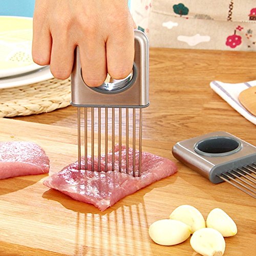 Xiton Fácil de cebolla herramientas titular máquina de cortar vegetal del tomate cortador de acero inoxidable Novedades para la cocina