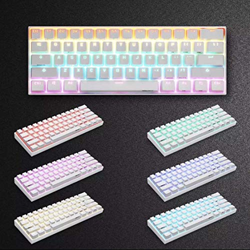 XIUYU [Cambiar] 2 60% Bluetooth 4.0 Tipo-C Juego mecánico del Teclado (Blanco, marrón Interruptor) (Color: Interruptor Blanco, tamaño: Blanco)
