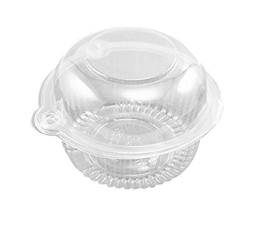 Xshelley - 50 piezas de plástico de polietileno, cajas individuales para magdalenas y cupcakes.