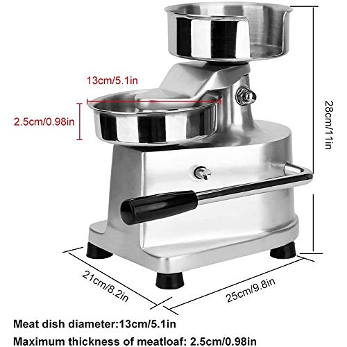 xxz Máquina para Hacer Hamburguesas comerciales Prensa de Hamburguesas Manual de Acero Inoxidable Máquina para Empanadas Carne a presión rápida, para Cocina Industrial Comida Restaurantes