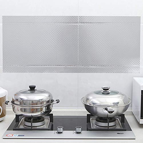 Ya Jin - Adhesivo de aluminio resistente al aceite para cocina, armario, cajón, autoadhesivo, papel pintado