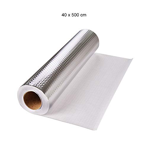 Ya Jin - Adhesivo de aluminio resistente al aceite para cocina, armario, cajón, autoadhesivo, papel pintado