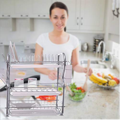 YA-Uzeun Escurreplatos de 3 Niveles, Organizador de Cocina