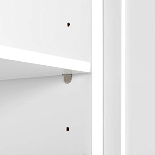 Yaheetech Armario de Pared Baño Blanco con 2 Estantes Gabinete Baño Moderno de Almacenaje para Zona de Lavandería