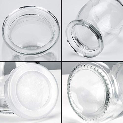Yangbaga Vasos para Yogurtera, 9 Vasos de Repuesto Tarros Cristal Pequeños con Tapa Plastico para Preparar Yogures, Postres y Natillas para los Potitos de los Bebés 100ml