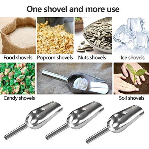 YANSHON Pinzas Chuches Pala Hielo Pinzas 10pcs de Acero INOX Pala Helado Pinzas Hielo Cucharas Helado, Pinzas Cocina Pala Dulce Pinzas, Pala de Caramelo para Barra/Buffet/Fiesta/Boda/Cocina, 8"/6"