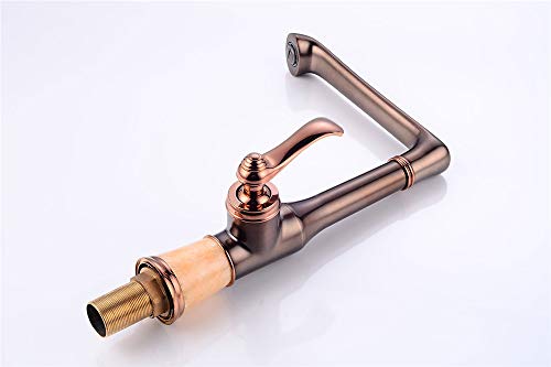YAWEDA Negro Grifo De La Cocina Cocina Giratoria Fregadero De Acero Inoxidable, Grifo, Antigüedades Mezclador De Agua Fría, Grifo De Lavamanos, Una