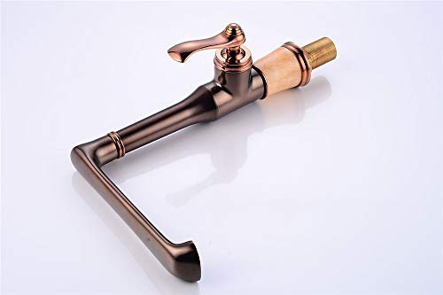 YAWEDA Negro Grifo De La Cocina Cocina Giratoria Fregadero De Acero Inoxidable, Grifo, Antigüedades Mezclador De Agua Fría, Grifo De Lavamanos, Una