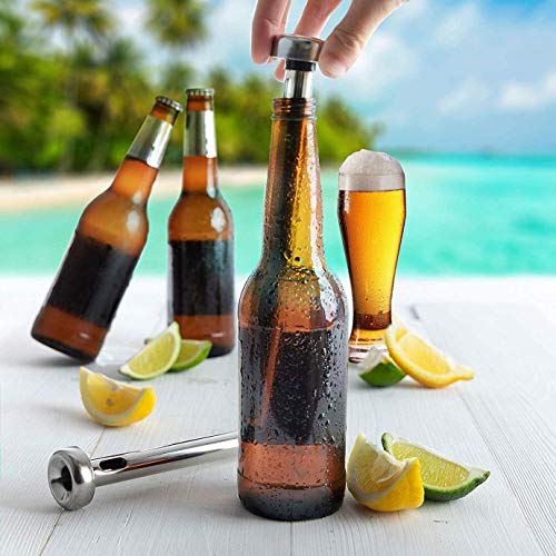 YFOX Enfriador de Cerveza de 2 Piezas,Varilla de Enfriador de Bebidas de Acero Inoxidable, Mantiene frías Las Bebidas embotelladas,se Utiliza en Bares,campamentos de Fiesta