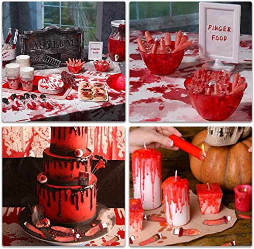 YI-LIGHT Halloween Horror Sangriento Dedo Falso Realista Roto el Dedo de Terror Espeluznante casa embrujada travesura Vampiro Decoraciones Interiores Zombi Cosplay del Partido Fuera (5 Dedos)