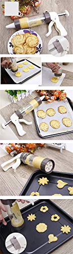 YIQI Kit de Pistolas de prensado de Cookie Maker - de Galletas Pistola de Bricolaje Decorativa Food Grade Biscuit Maker Set de decoración de Pasteles con 13 Discos y 6 Puntas de Hielo