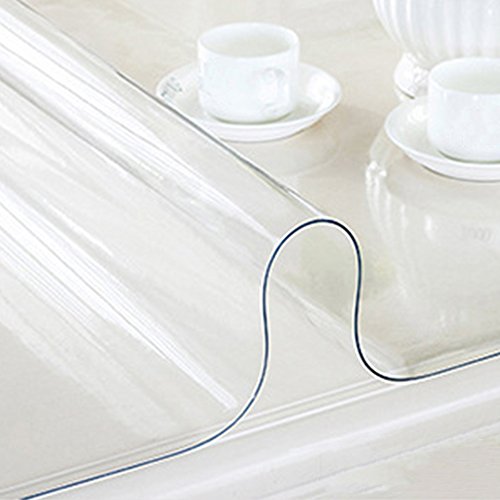 Yizunnu - Mantel protector de mesa de PVC transparente, suave e impermeable, de 1,5 mm, madera pvc, transparente, 70 x 120 cm