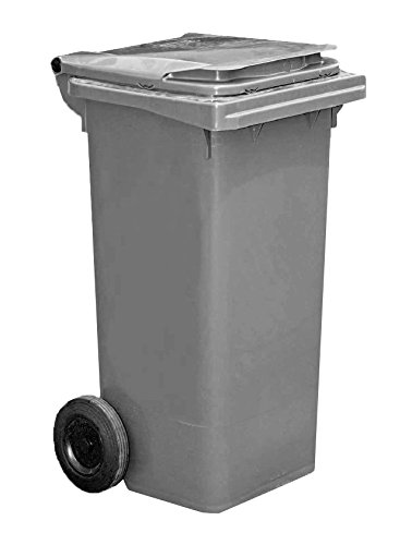 YMBERSA Contenedor Gris Profesional con Tapa y Dos Ruedas. Especial Exteriores. Capacidad 90 Lt