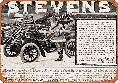 Yohoba 1903 Señales de Metal con diseño de Pistolas y escopetas de Papá Noel, Aspecto Vintage, 30,5 x 45,7 cm