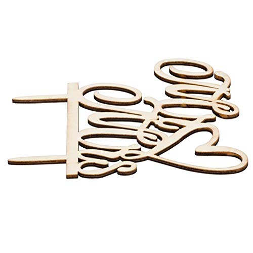 Yrlehoo Cake Topper, Cupcake Toppers, Topper para Tartas de Mr y Mrs Cake Topper de Boda de Madera Decoración de Tartas de Fiesta, Topper Boda Adornos para Tortas de Boda Aniversario Color Madera