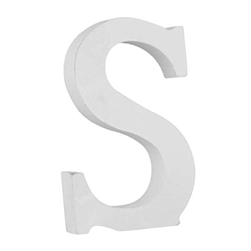 Ysoom Letras de madera, color blanco, artesanía, madera, cartas, novia, boda, fiesta, cumpleaños, juguete, decoración del hogar, altura: 15 cm