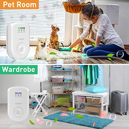 Yuede - Purificador de aire portátil, generador de ozono con iones negativas, para olores, contaminantes y aire purificado, hasta 30 m²