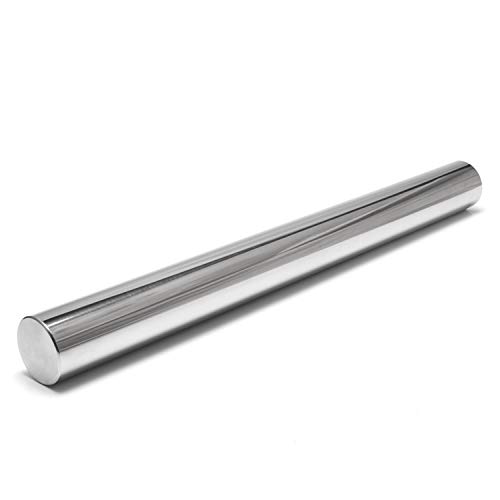 Yuning Rodillo de Acero Inoxidable, Rodillo de Masa Profesional para Panadero, Pastelería, Galletas, Pizza, Masa de hojaldre, Etc- Diámetro de 1,5 Pulgadas